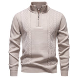 Herren Pullover mit Reißverschluss – Beige