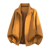 Herren Oversize-Leichtblouson mit Stehkragen und elastischem Saum – Karamell