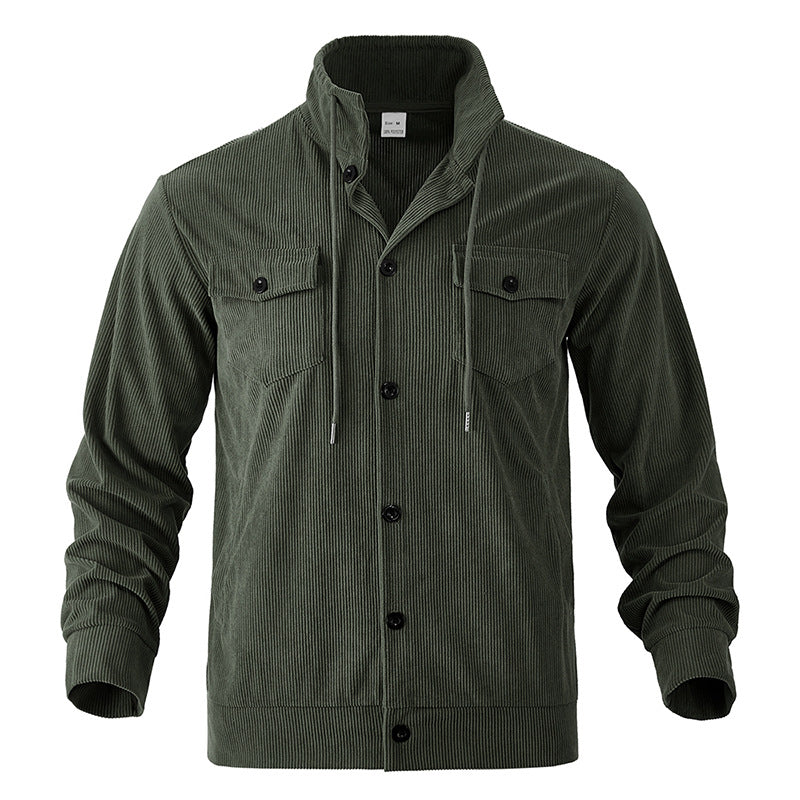 Herren cordjacke mit hochgeschlossenem Kragen und praktischen Pattentaschen Aliams