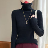 Damen Slim Fit Rollkragenpullover – Klassisches Schwarz