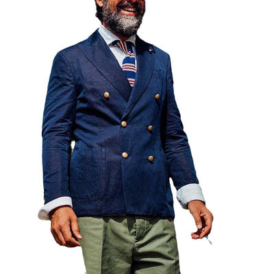 Herren eleganter Doppelreiher-Blazer aus Baumwolle Aliams