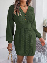 Mira | Damen Bodycon-Strickkleid modern & elegant – Grün
