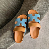 Damen Kunstleder Sandalen Mit Verstellbaren Riemen – Bequeme Sommerschuhe – Jeansblau