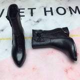 Damen Stiefeletten mit spitzem Zehen – Schwarz