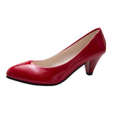 Damen Elegante Pumps Mit Blockabsatz – Bequeme Klassische Schuhe – Rot