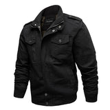 Herren Canvas-Fieldjacke mit Stehkragen und multifunktionalen Taschen – Schwarz 2701