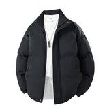 Herren Langarm Steppjacke mit Taschen – Schwarz