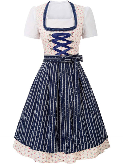 Damen Elegante Midi Oktoberfest Dirndl Kleid