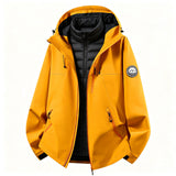 Damen Softshell-Outdoorjacke mit abnehmbarer Innenjacke – Sonnenorange