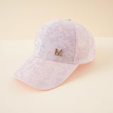 Damen Baseball-Cap mit Mesh-Design und Glitzer-Applikation – Rosa