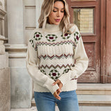 Damen Langarm Rollkragenpullover – Cremeweiß