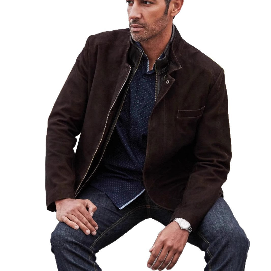 Herren Wildlederjacke mit modernem Schnitt und praktischen Taschen Aliams