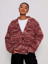 Damen Oversized Langarmpullover – Rot
