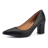 Damen Elegante Pumps Mit Blockabsatz – Klassische Bequeme Schuhe – Schwarz