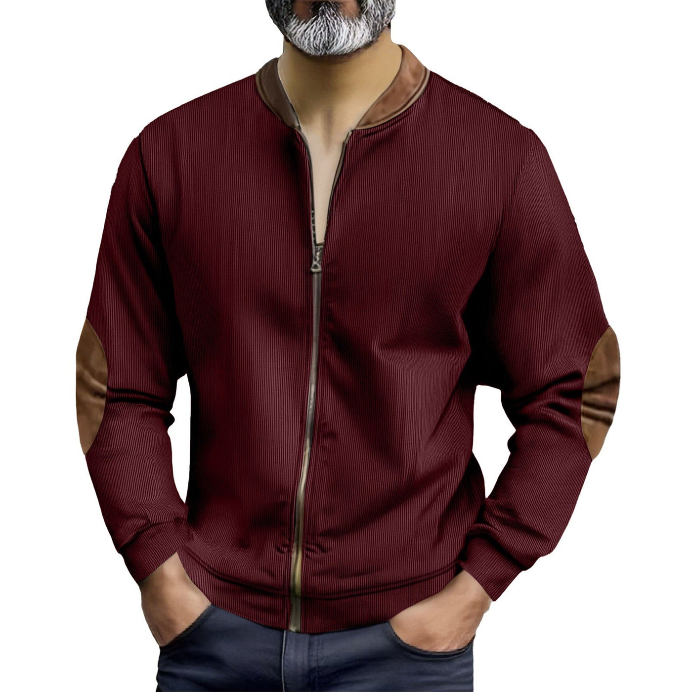 Herren sportliche Bomberjacke mit modernen Lederakzenten Aliams