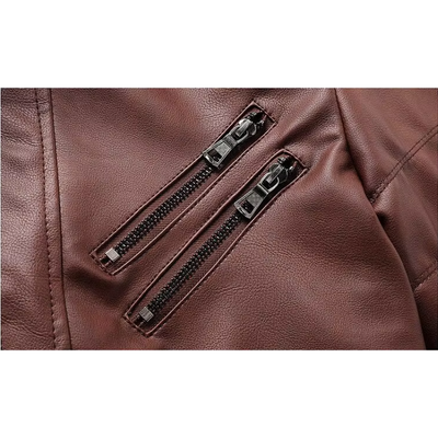 Herren Lederjacke - Stylisch mit abnehmbarer Kapuze und Details