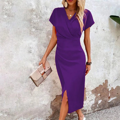 Lässiges Minikleid mit V-Ausschnitt für Damen - Kurz und Vielseitig