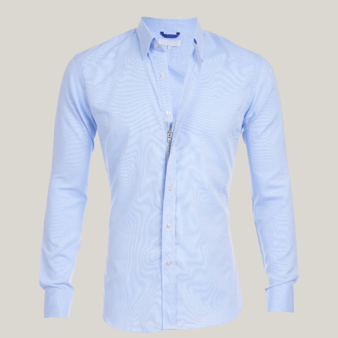 Oberhemd | Langarm | Reißverschluss | Knopfleiste | Herrenhemden