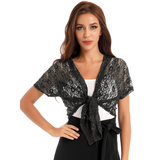 Oberteil Damen | Spitzenbolerojacke & Festlich – Schwarz