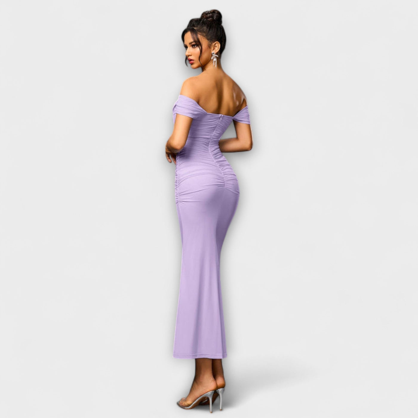 Ione - Off-Shoulder Ruffled Bodycon Dress