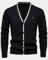 JOACHIM™ | BAUMWOLLPULLOVER MIT KNÖPFEN – Schwarz