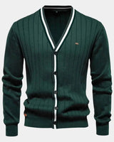 JOACHIM™ | BAUMWOLLPULLOVER MIT KNÖPFEN – Dunkelgrün