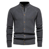 Leon | Eleganter Und Vielseitiger Strickjacke Im Zopfmuster – Grau