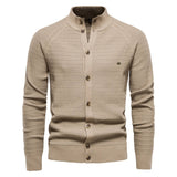 Leon | Eleganter Und Vielseitiger Strickjacke Im Zopfmuster – Khaki