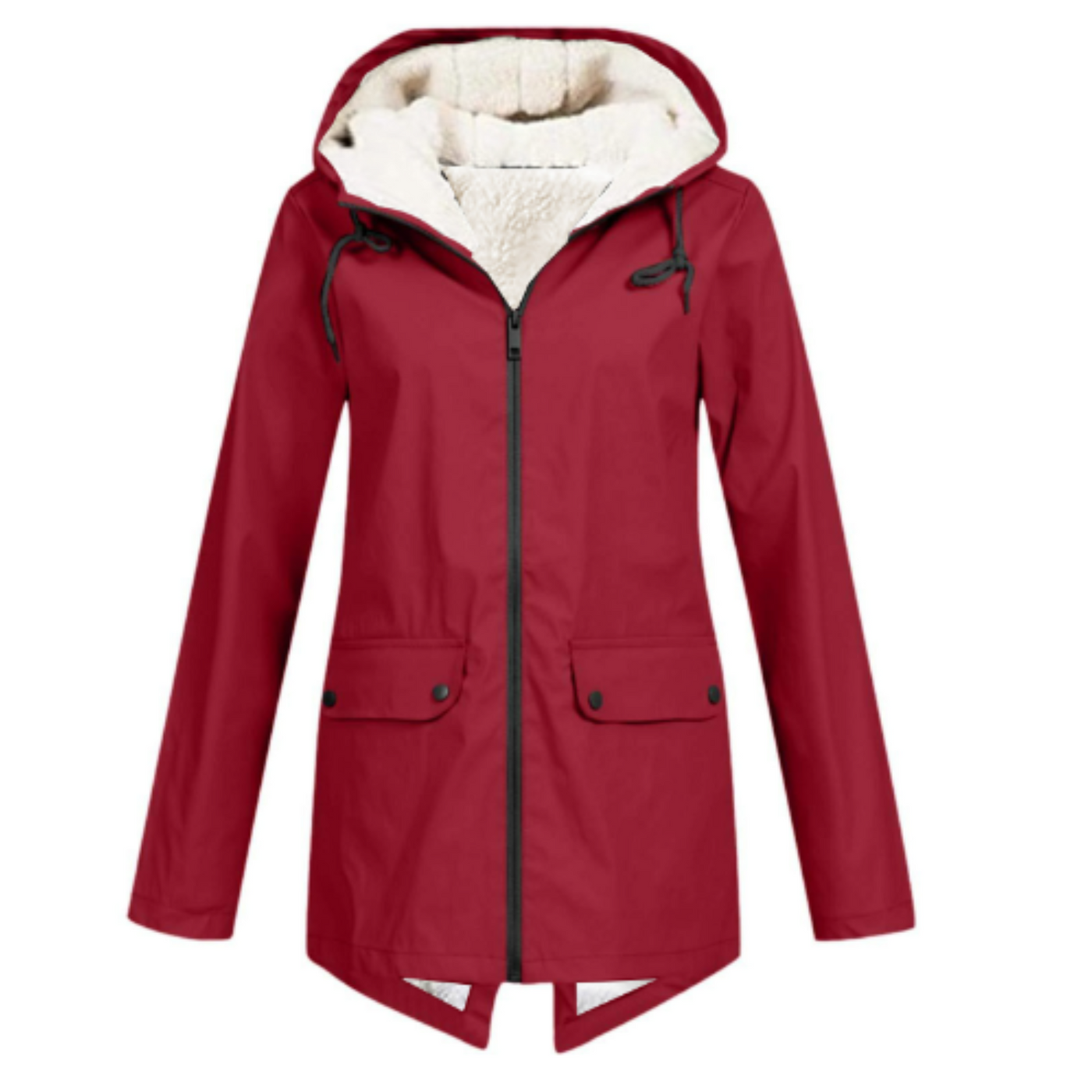 Sherpa-gefütterte Zip-Up-Jacke mit Kapuze für Frauen