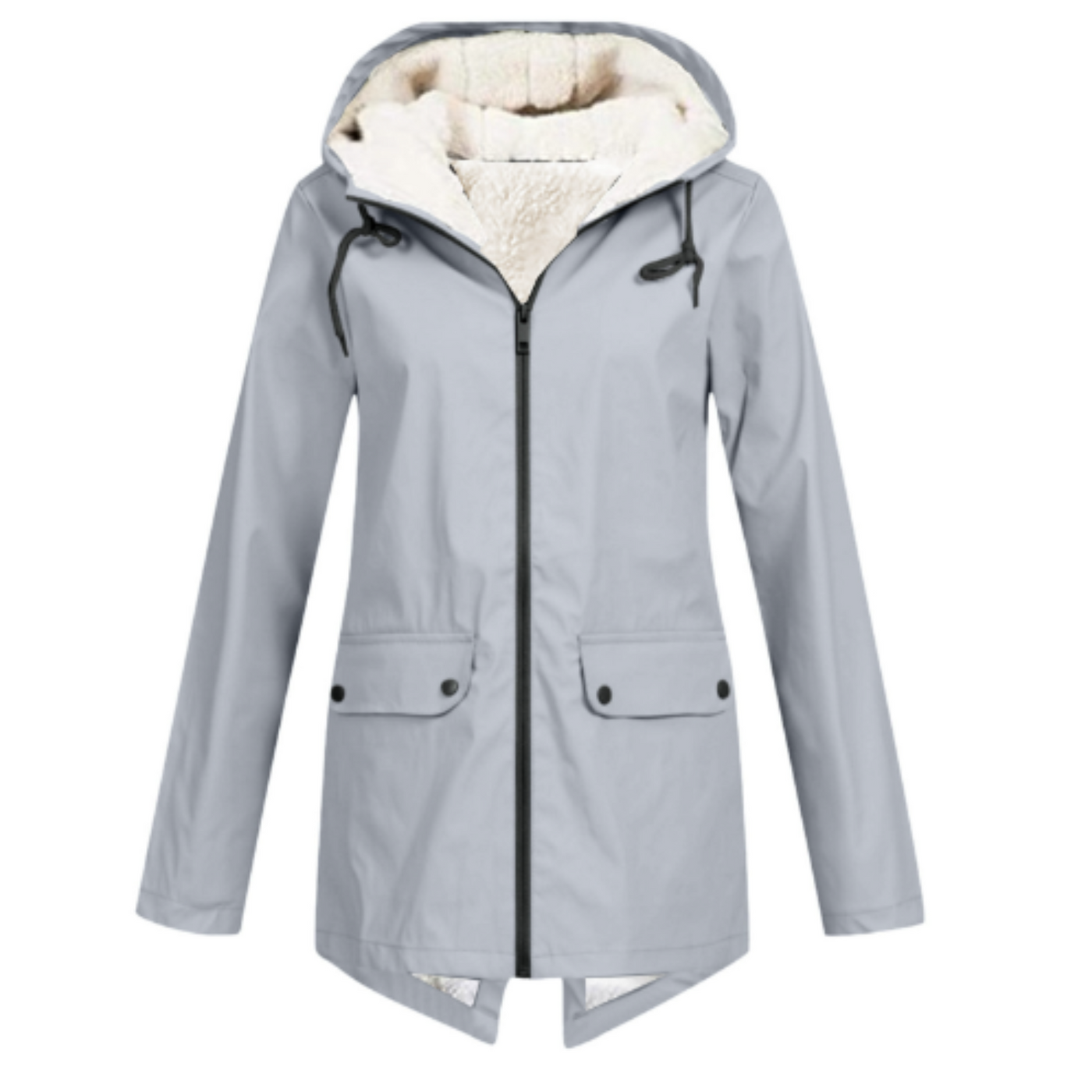 Sherpa-gefütterte Zip-Up-Jacke mit Kapuze für Frauen