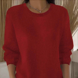 Langärmeliger Strickpullover für Damen – Rot