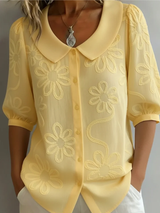 Elina | Stilvolle Soft Touch Bluse für Damen – Gelb