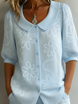 Elina | Stilvolle Soft Touch Bluse für Damen – Blau