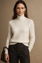 Nina | Damen Kaschmirpullover hochwertig elegant – Weiß