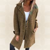 LIV / JACKE AUS WEICHEM STOFF MIT KNOPFVERSCHLUSS – Olivbraun