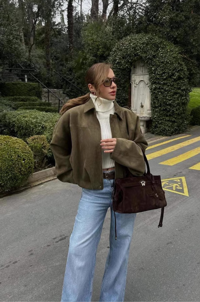 SAGE™ Sofia – Suede Jacket in Green