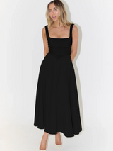 Damen Schwarzes Ärmelloses Kleid – Schwarz