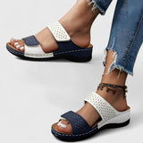 Zoe | Schicke Sandalen Damen Komfort – Weiß-Blau