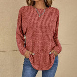 Jacqueline | Kuscheliger Damenpullover – Rot