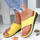 Orthopädische Riemchensandalen Damen | Keilabsatz & Komfort – Gelb