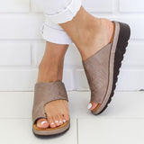 Orthopädische Riemchensandalen Damen | Keilabsatz & Komfort – Khaki
