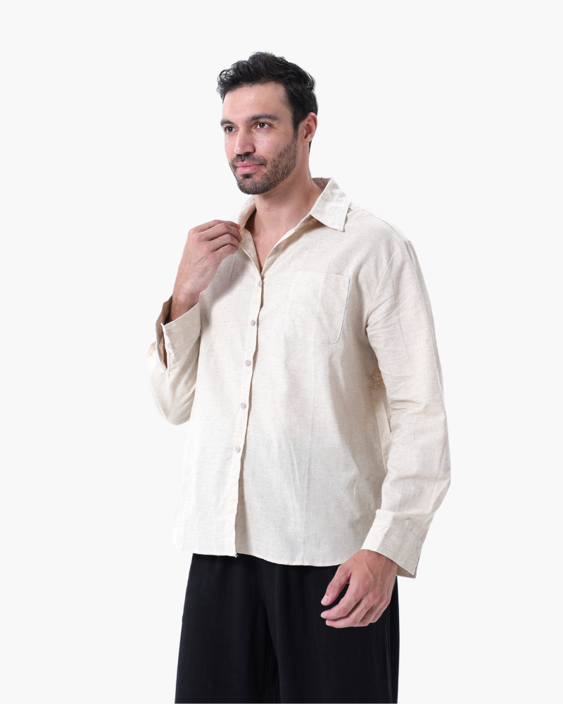 Herren Lässiges Button-Down Hemd | Langarm