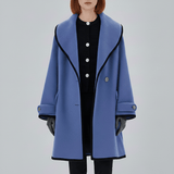 Oversized Mantel Mit Weitem Revers - Lillian – Blau