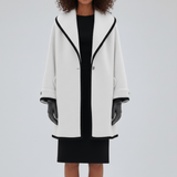 Oversized Mantel Mit Weitem Revers - Lillian – Weiß