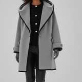 Oversized Mantel Mit Weitem Revers - Lillian – Grau