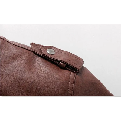 Herren Lederjacke - Stylisch mit abnehmbarer Kapuze und Details