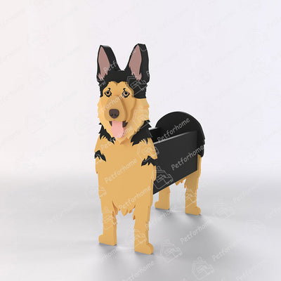 Blumentopf mit Deutschem Schäferhund-Motiv