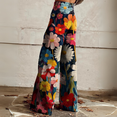 Hose mit Blumenmuster für Frauen