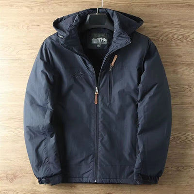 Parka-Jacke – mit Kapuze – mit Fleece gefüttert – Outdoor-Jacke – Winterjacke für Herren
