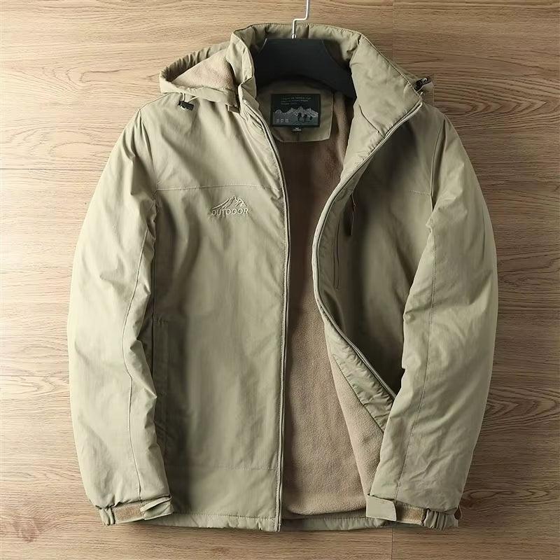 Parka-Jacke – mit Kapuze – mit Fleece gefüttert – Outdoor-Jacke – Winterjacke für Herren